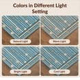 thumbnail image 7 of Design&I 3'x5' Washable Area Rug Stripe Seashell Starfish Motif Round Compass Maritime Nautical Wave Refined for Home Office, Hallway, Low Profile & Durable Daily Traffic Ready, 7 of 7