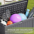 thumbnail image 4 of Homall 120 Gallon Outdoor Patio Box Deck Plastic Resin Storage Box Backyard, Dark Grey, 4 of 6
