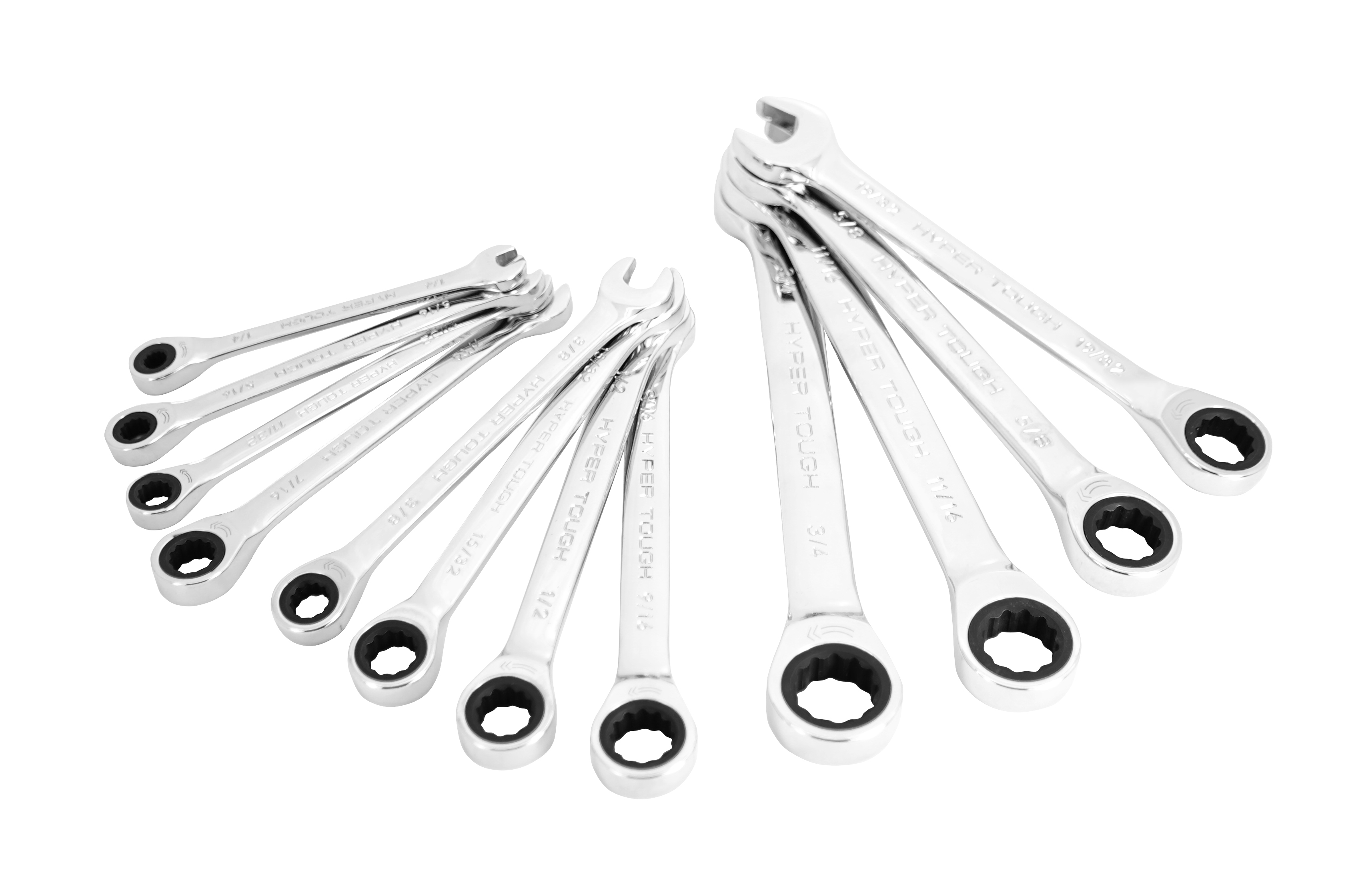 Hyper Tough 12-Piece SAE Ratcheting Wrench Set photo 8