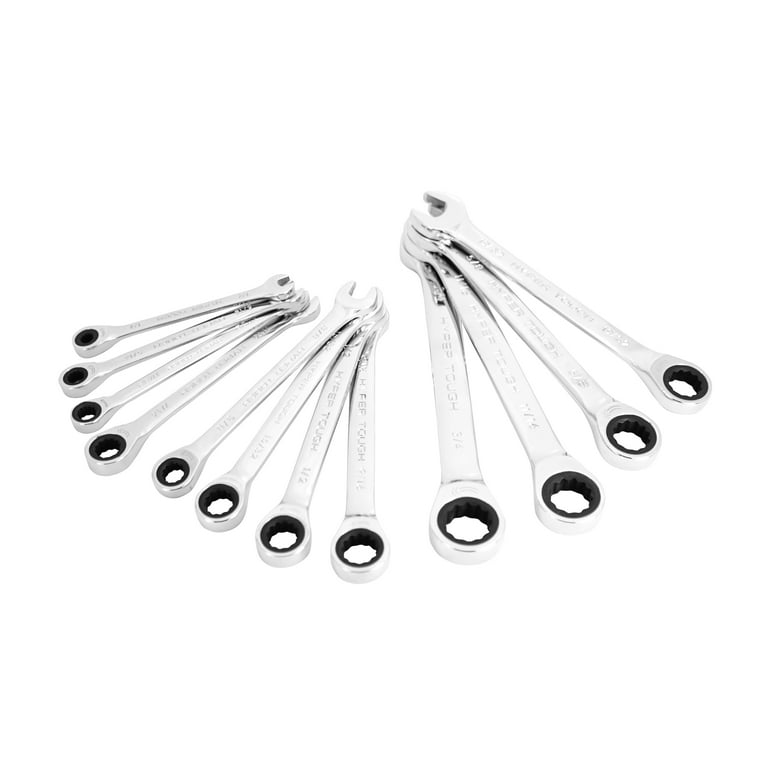 Hyper Tough SAE Combination Ratcheting Wrench Set 12-Piece Chrome