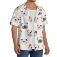 thumbnail image 2 of Gukieu Bulldog Face Print Men's Short-sleeved Shirts, Button-down Pocket Shirts, T-shirts, Beach Vacation Travel Summer Clothing-X-Large, 2 of 5