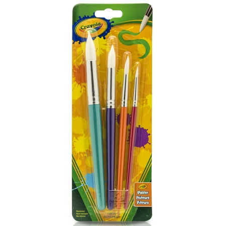 Crayola Round Soft Bristle Paint Brush Set in Various Sizes, 4