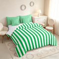 thumbnail image 2 of Manfei Geometric Stripe Twin Bedding,Contemporary Minimalist Bedding Comforter Set, Green White, Reversible 7-Piece, 2 of 6