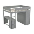 thumbnail image 5 of Harper & Bright Designs Wood Full Size Loft Bed with Wardrobes and 2-Drawer Desk with Cabinet, Gray, 5 of 15