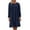 Navy, variant on Brilliant Winter Dresses for Women Women Round Neck Long Sleeved Pleated Solid Cotton Linen Loose Fitting Dress Red 4x