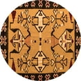 thumbnail image 1 of Ahgly Company Indoor Round Abstract Orange Modern Area Rugs, 4' Round, 1 of 4