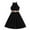 Black, variant on Girls Halter Neck Sundress, Princess Style Off-Shoulder Design, Perfect for Beach, Vacation & Summer Birthday Parties Pink 10