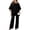 Black, variant on Women's Casual 2 Piece Sets Trendy Irregular Chiffon Wide Leg Pant Sets Dressy Pant Suits 2XL