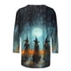 thumbnail image 4 of Heisall Womens Tops 3/4 Sleeve Round Neck Loose Casual Blouses Halloween Print Tshirts Festive Fashion 2025 New Arrival, 4 of 5