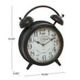 thumbnail image 3 of DecMode 13" Black Metal Clock with Bell Style Top, 3 of 10