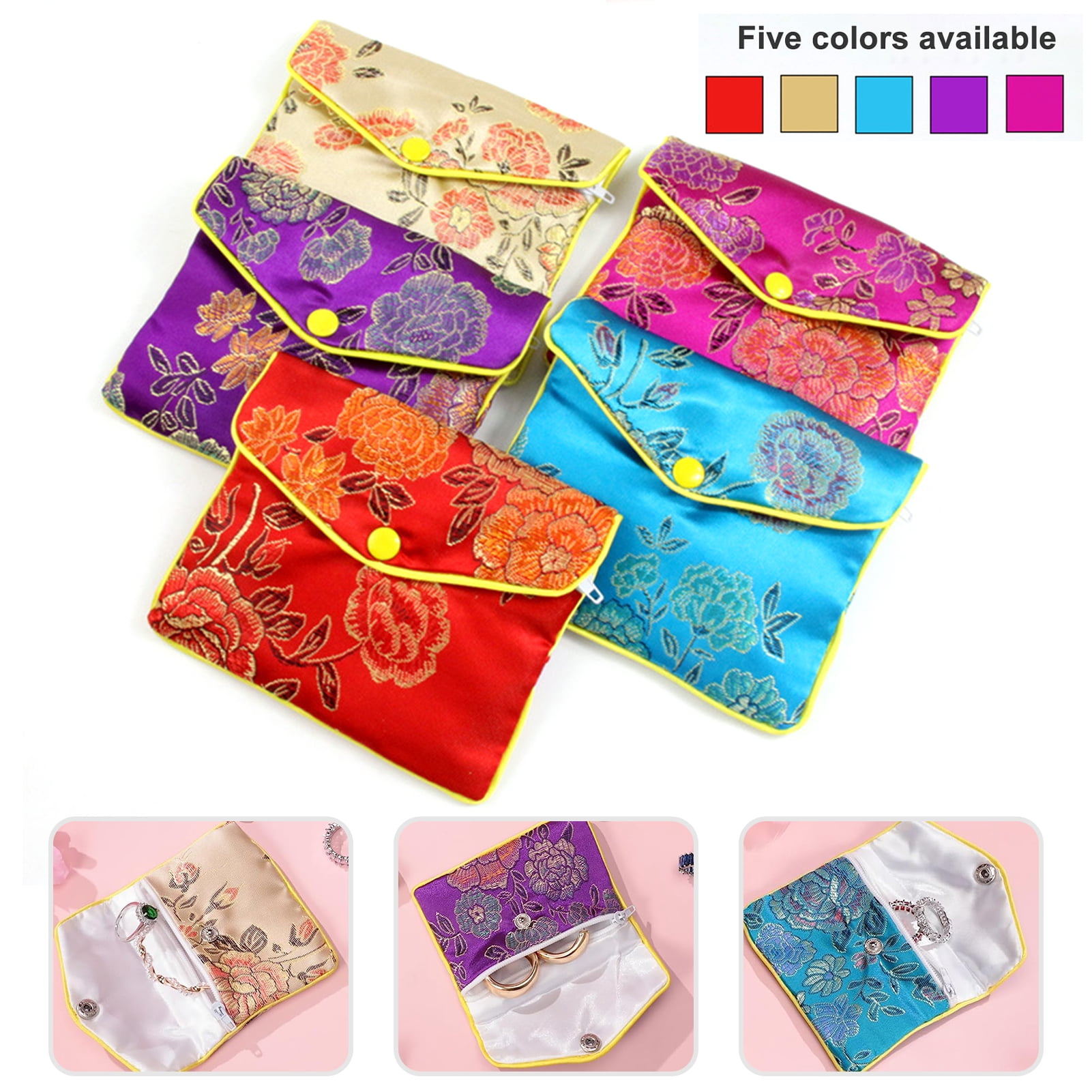 Honrane Retro Style Mini Jewelry Bags 15Pcs in Multiple Colors, Mini