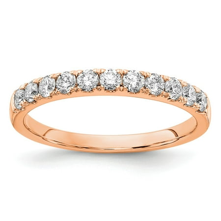 14K Rose Gold Ring Band 14kr Lab Grown Diamond SI1 SI2, G H I, 1 5ct Wedding , Size 6