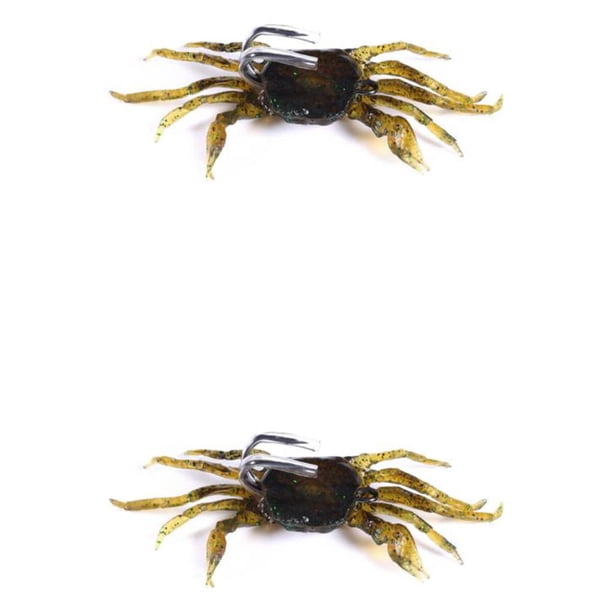 Naiovety Simulación Cangrejos Cebo Gancho Mar Señuelos de pesca artificial Señuelos 10cm 30g/Verde 2Conjunto