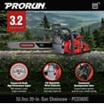 thumbnail image 4 of PRORUN 20" 55.5cc 2-Cycle Gas Powered Chainsaw, Well Balanced, 4 of 9