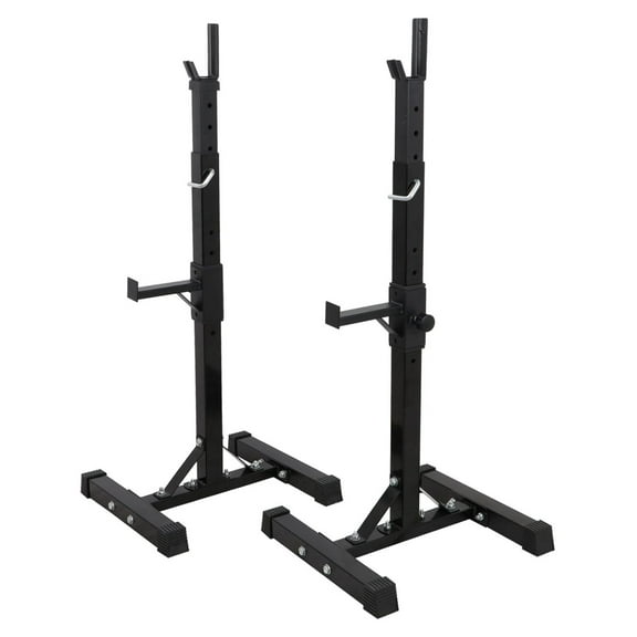 Height Adjustable Lbs Squat/Dumbbell Rack – Heavy Duty Steel Rack Pair, 41-66 Inches, Weight Lifting Squat Stand for Home Gym