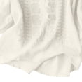 thumbnail image 5 of Endives Women's Embroidered Tops Solid Color Pleated Cotton Linen Shirts Blouse Spring Summer, 5 of 6