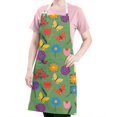 thumbnail image 5 of Pioneer Flower Floral Print Pattern Apron for Women and Men, Cotton Linen Waterproof with Pockets, Adjustable, 33x27 Inch for Kitchen, Gardening, BBQ, Salon, 5 of 6
