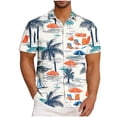 thumbnail image 2 of Yyeselk Men's Hawaiian Shirts Tropical Print Short Sleeve Summer Shirt Buttons Down Casual Relaxed Fit Lapel Collar Comfort Vacation Beach Shirts Blue06 M, 2 of 5
