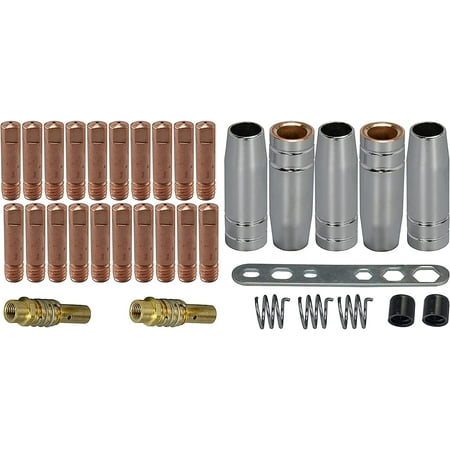 

MB15 15AK Contact Tip M6 & Tips Holder Difuser & Shield cup & Torch Neck MIG Welding Torch (M6 Tips .030 kit 33pcs)