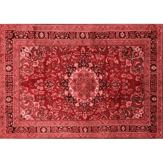 Ahgly Company Indoor Rectangle Medallion Red Traditional Area Rugs, 5' x 8'