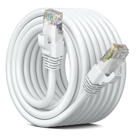 Maximm Cat 6 Ethernet Cable 50 Ft,Cat6 Cable, LAN Cable, Internet Cable, Patch Cable and Network Cable - UTP (White) 50 Feet ethernet Cord
