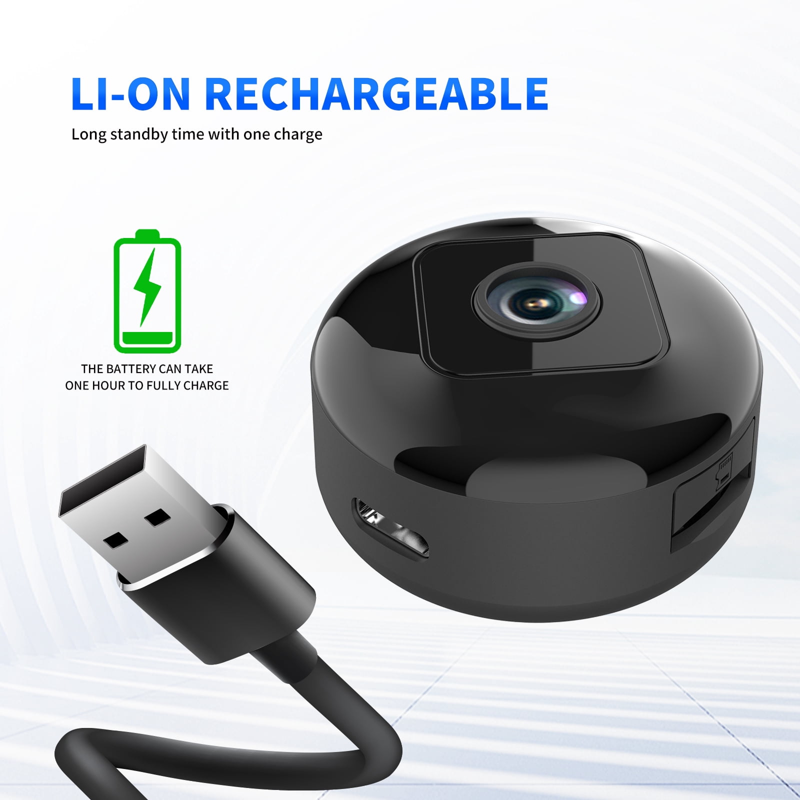 Wireless Mini Camera with Magnetic Base, Indoor Night Vision, Motion Detection, Wide-Angle Lens, APP Control for Home Baby Pet Monitoring, Cloud/SD Storage, Portable WiFi Cam