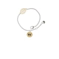 thumbnail image 2 of Delight Jewelry Goldtone Disc 1/2'' Initial - w - - Goldtone Leaf Delicate Bracelet, 6.25+1.75", 2 of 4