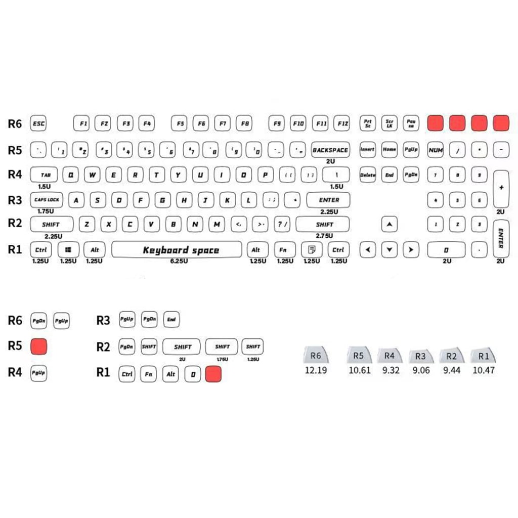 Full Set 125Key PBT+PC Keycaps 4 Sided Sublimations Printing MDAs Contouring For Mechanical Gaming Keyboards