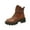 Brown, variant on Wensltd Black Boots for Women Solid Color Classic Low Chunky Heel Zipper Booties Fall Winter Shoes