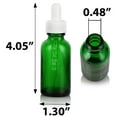 thumbnail image 6 of 1 oz Green Glass Boston Round Empty Bottle with White Top Graduated Measurement Glass Dropper, 6 of 6