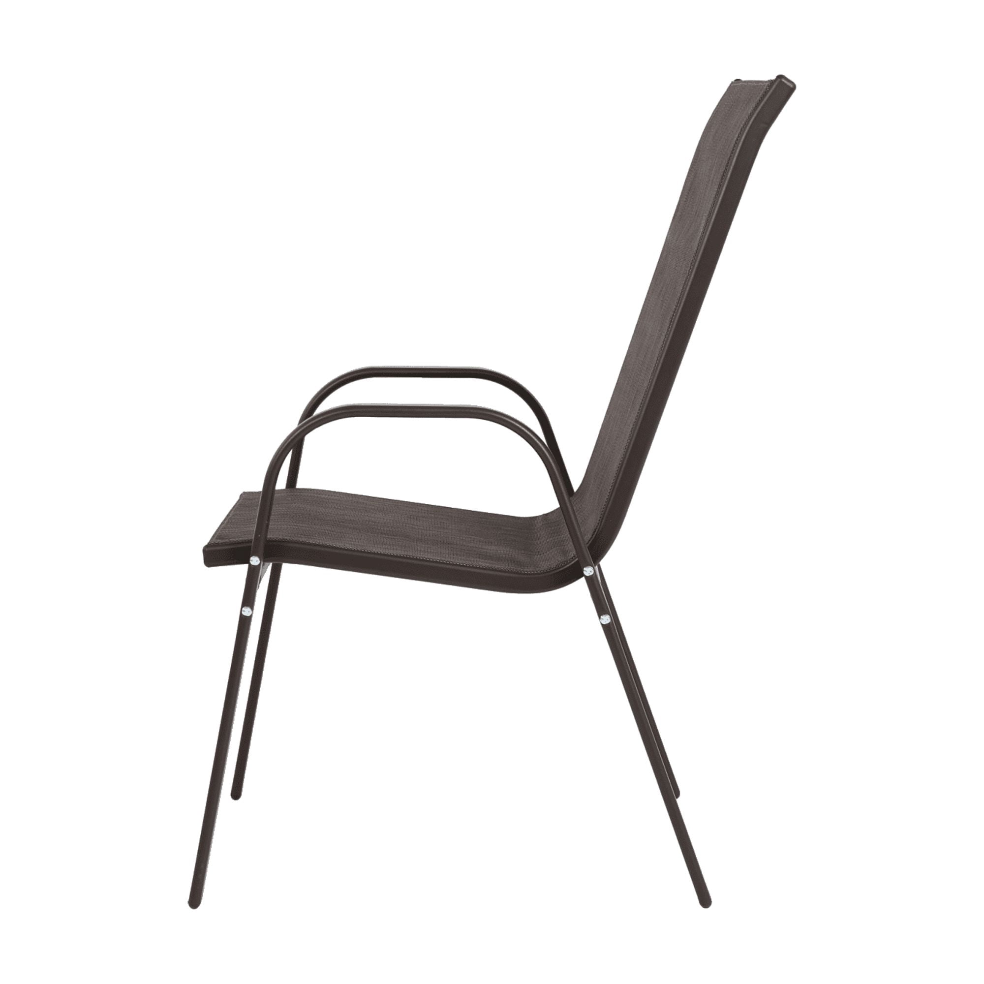 Leumius Outdoor Dining Chair Set of 8, All-Weather Patio Dining Chair with High Backrest and Metal Frame, Indoor Outdoor Chairs for Bistro, Deck, Backyard, Porch,Brown