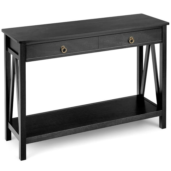 Costway Console Table Storage Shelf Modern Sofa Table w/ Drawer Entryway Hallway Black