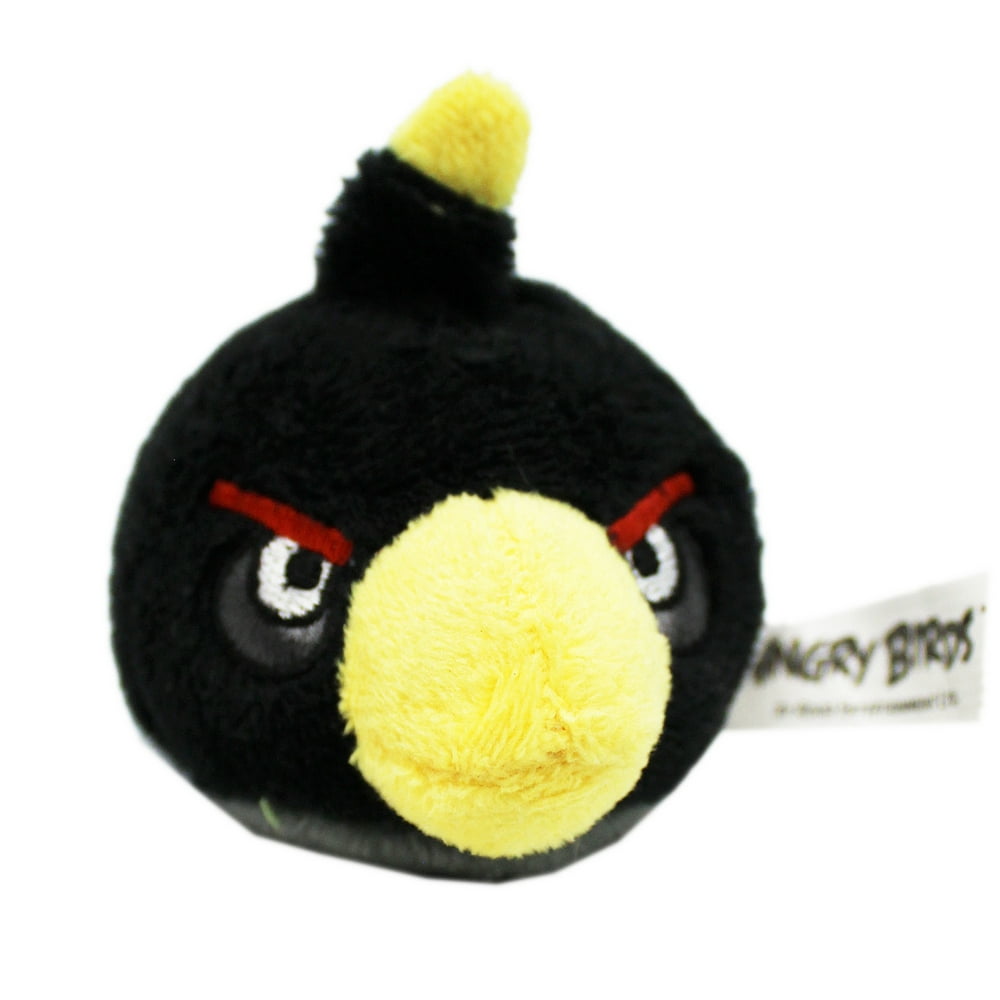 Angry Birds Bomb Mini Round Plush Toy With Bottom Finger Pocket