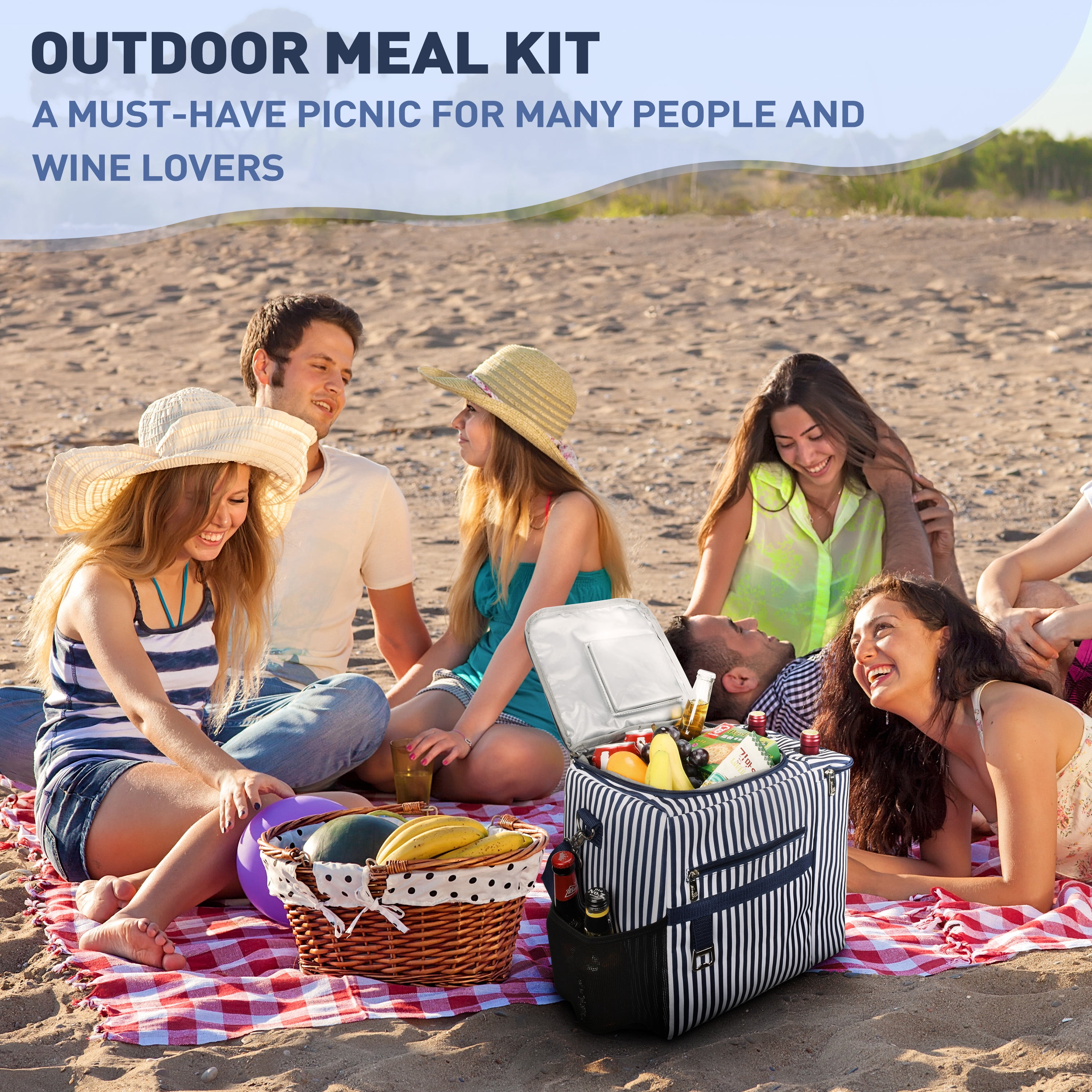 Tirrinia Large Insulated Cooler Bag - Leakproof Cooling Carrier, 20 L Travel, Food Containers
