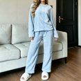 thumbnail image 6 of Gamivast Winter 2 Piece Sets for Women Fleece Long Sleeve Crewneck Top Pants Sleepwear Cozy Loungewear Winter Warm 2 Piece Sweatsuit, 6 of 7