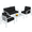 Black, variant on MoNiBloom Outdoor Patio Furniture Set, 4 Piece Conversation Set with Coffee Table, Metal Furniture Set for Porch Backyard Garden, Gray