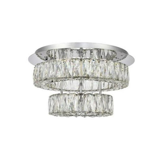 Elegant Lighting 3503F18L2C Monroe LED Light Flush Mount, Chrome