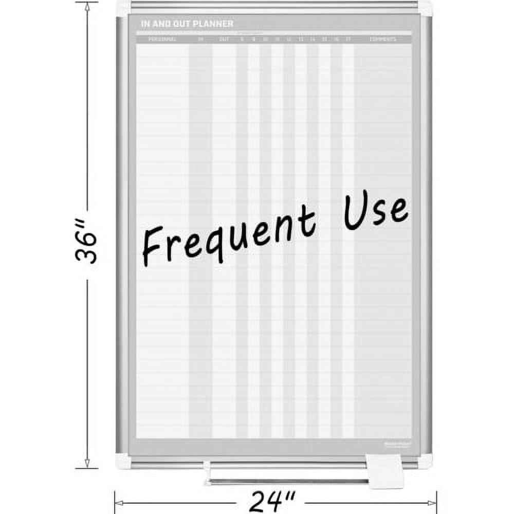 MasterVision In/Out Magnetic Dry-Erase Board, Vertical Format, 36" X 24", Aluminum Frame