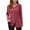 Red, variant on CheerKidz Women Sweaters Long Sleeve V Neck Button Detail Loose Tunic Tops Casual Lightweight Breathable Soft Fabric 2025 Fashion Trendy Clothes(Blue,S)