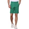 thumbnail image 1 of Pantalones cortos de hombre INSPIRE CHIC con rayas, con lazo para cinturón, cierre de cremallera y botón, bolsillos, pantalones cortos casuales 30 Verde Negro, 1 of 7
