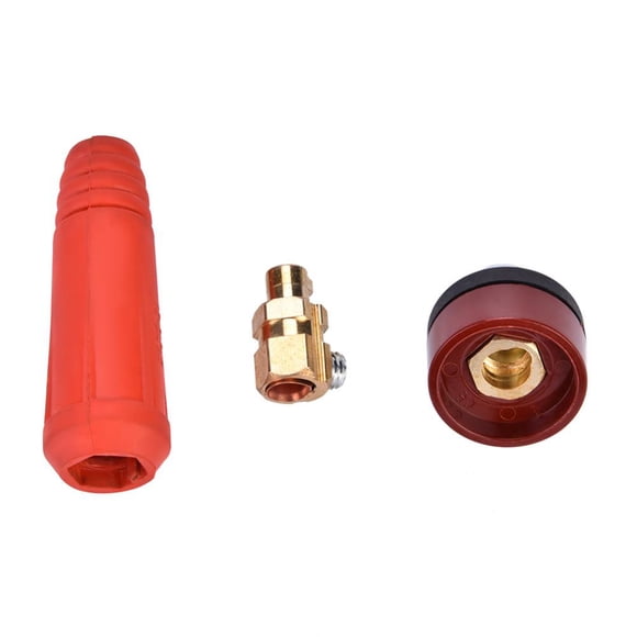 Conector rápido de Soldadura, Conector de Cable de Soldadura de Material de Cobre Duradero Resistente a la corrosión para máquina de Soldadura eléctrica(DKJ10-25 Rojo) EOTVIA No