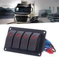 thumbnail image 4 of Switch Panel, PC Waterproof Rocker Circuit Breaker, Ships  Yachts For Vehicles Blue Light,Red Light,Orange Light,Green Light, 4 of 8