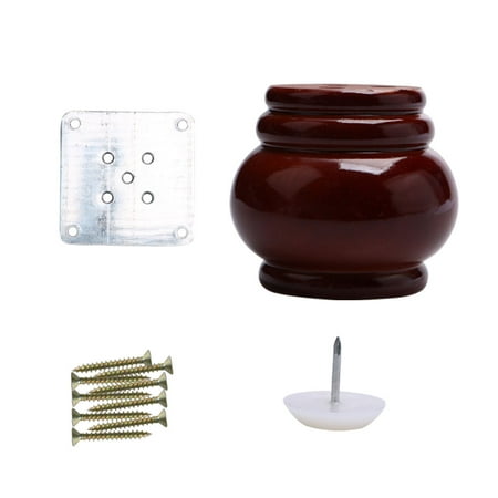 Restoration Hardware Sofa Manufacturer 3 Inch Wood Furniture Leg Round Couch Sofa Cabinet Feet Replacement Furniture Legs Restoration Mahogany Color ()