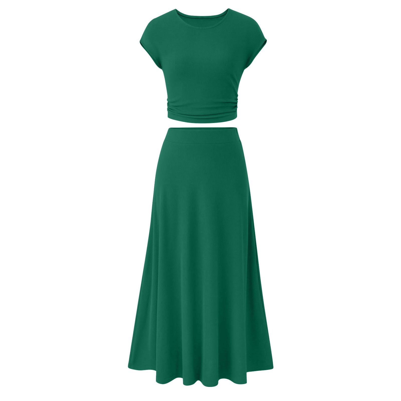 pstuiky Dresses for Women,Solid Color V-Neck Short Sleeve Long Dress Set Casual Maxi Dresses Fall Plus Size Dresses for Cocktail Party