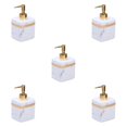 thumbnail image 1 of Ruiboury Distributeur de Savon en Résine Réutilisable pour Table Cuisine Douche Shampoing Salle de Bain Blanc 400ml 5Ensemble, 1 of 6