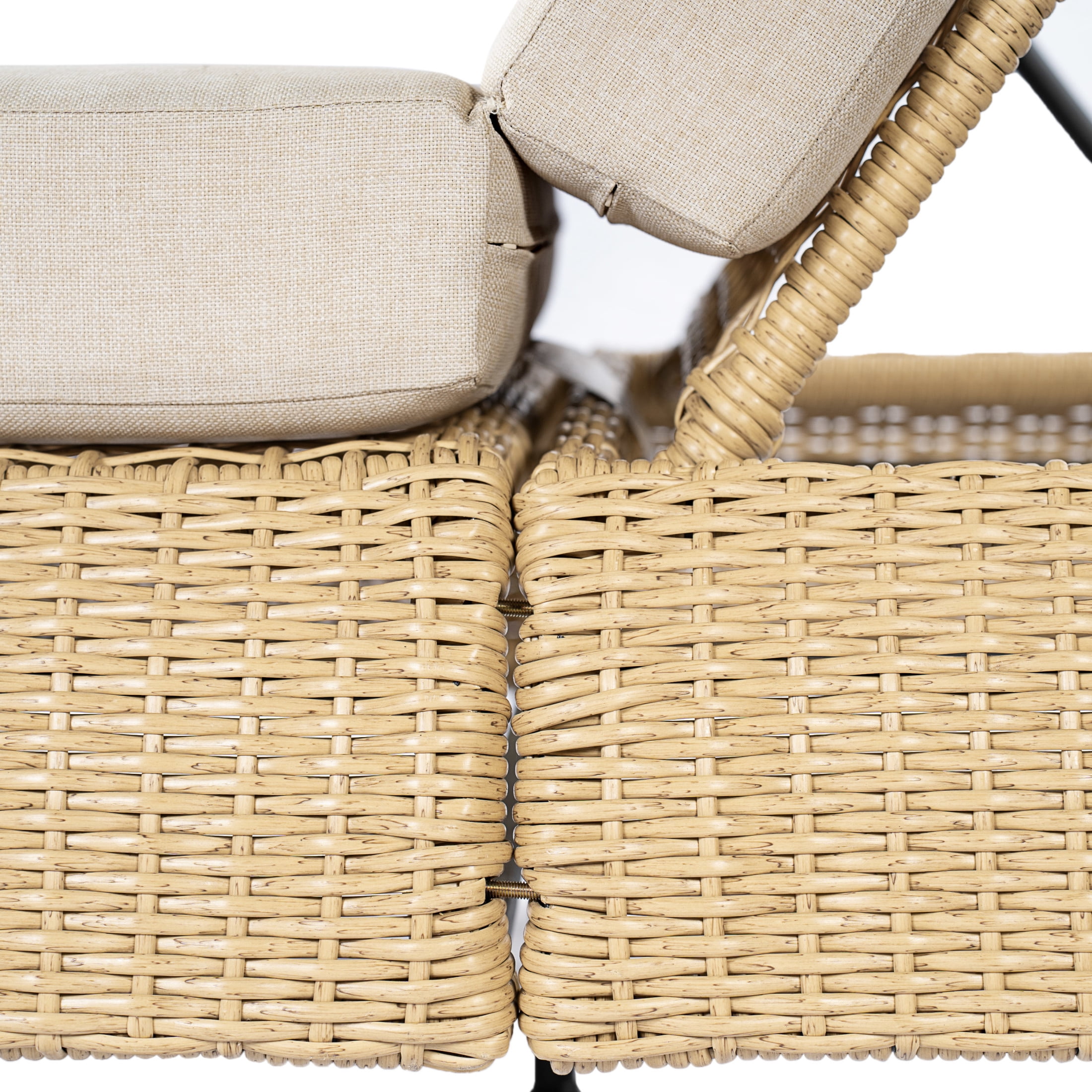 Christopher Knight Home Outdoor Adjustable Chaise Lounge Chair, Wicker Recliner with Cushion, Natural + Beige