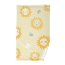 Cute Sun Cotton Face Towels Soft Hand Towel Absorbent Bathroom Towel for Kitchen Hotel Decoration