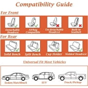 Coverado Car Seat Covers Full Set, Gray&White Front and Back Auto Seat Protectors, Premium Leather Interior Cushions Universal Fit for Most Cars, SUVs and Trucks