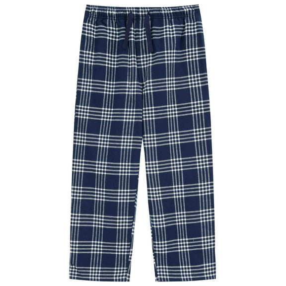 WORW Boys Pajama Pants - Cotton Flannel Plaid Loose Fit Pants with Pockets