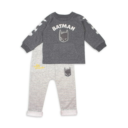 Batman Long Sleeve T-Shirt & Sweatpants 2pc Outfit Set (Baby Boy)